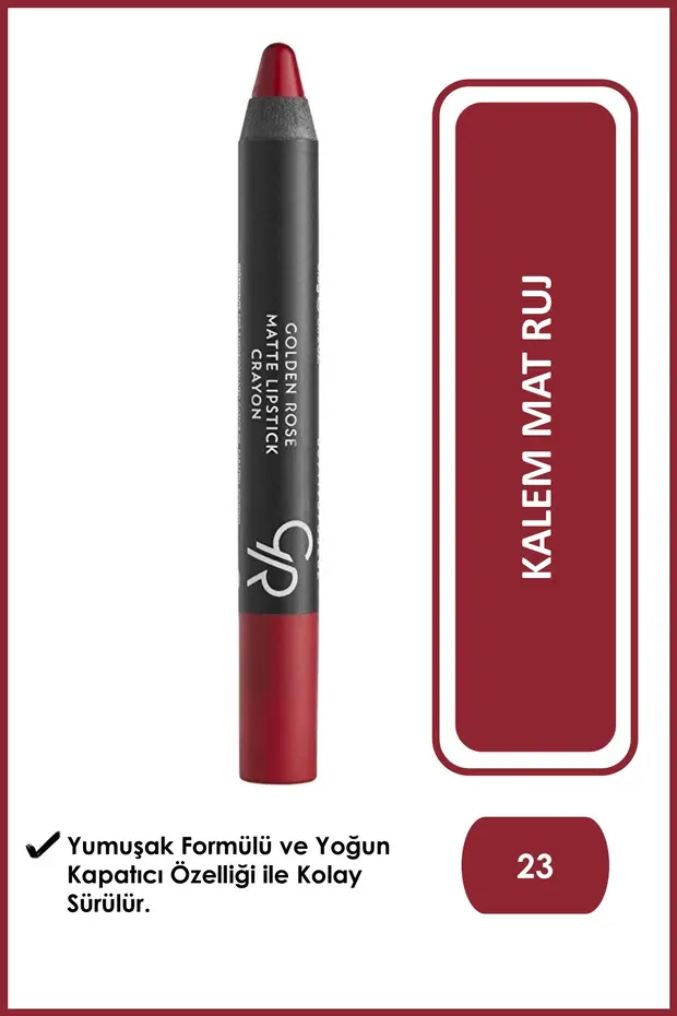 Mat Kalem Ruj - Matte Lipstick Crayon No: 23