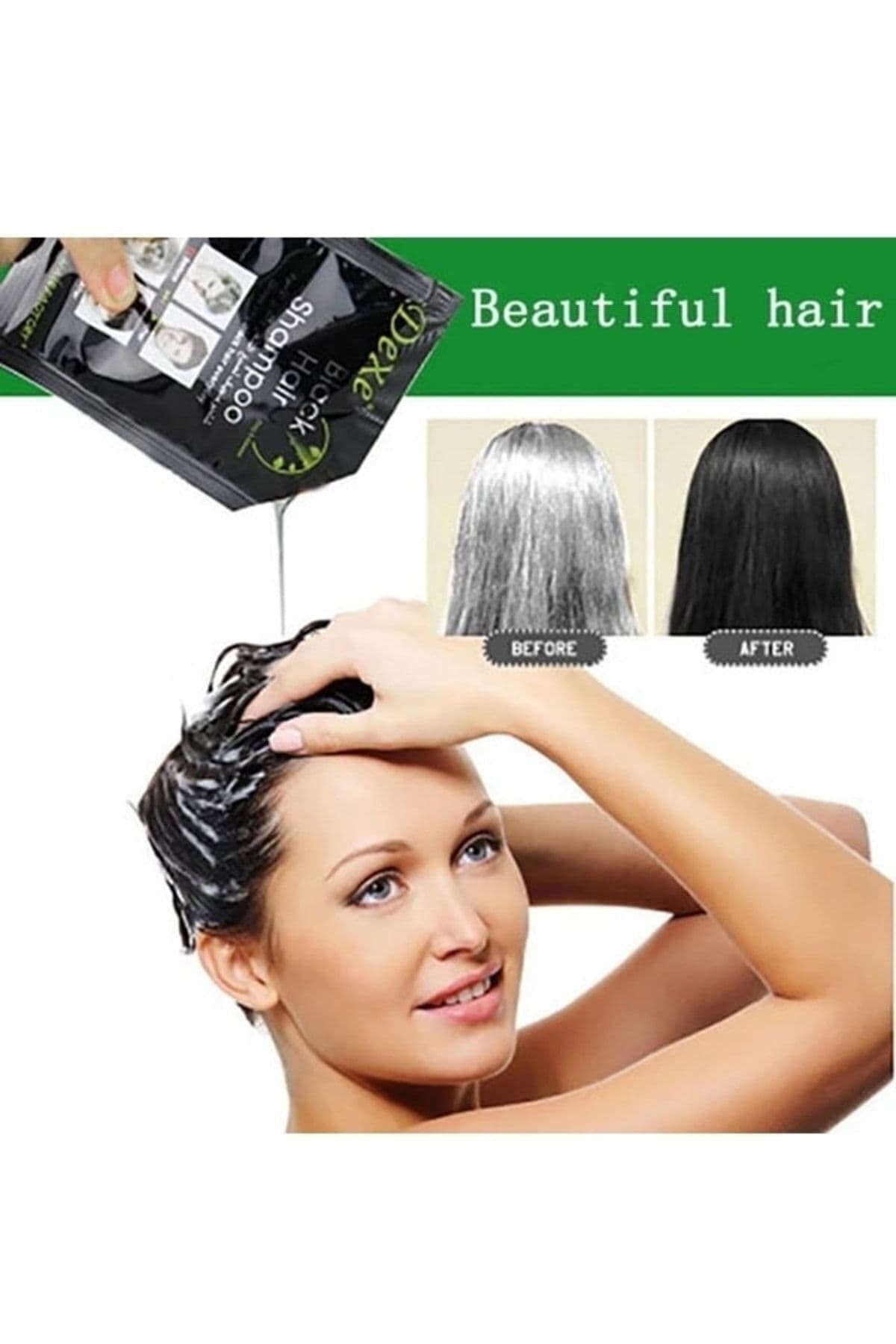Black Hair Shampoo Beyaz Saç Kapatıcı Siyah Boya 25ml Adet