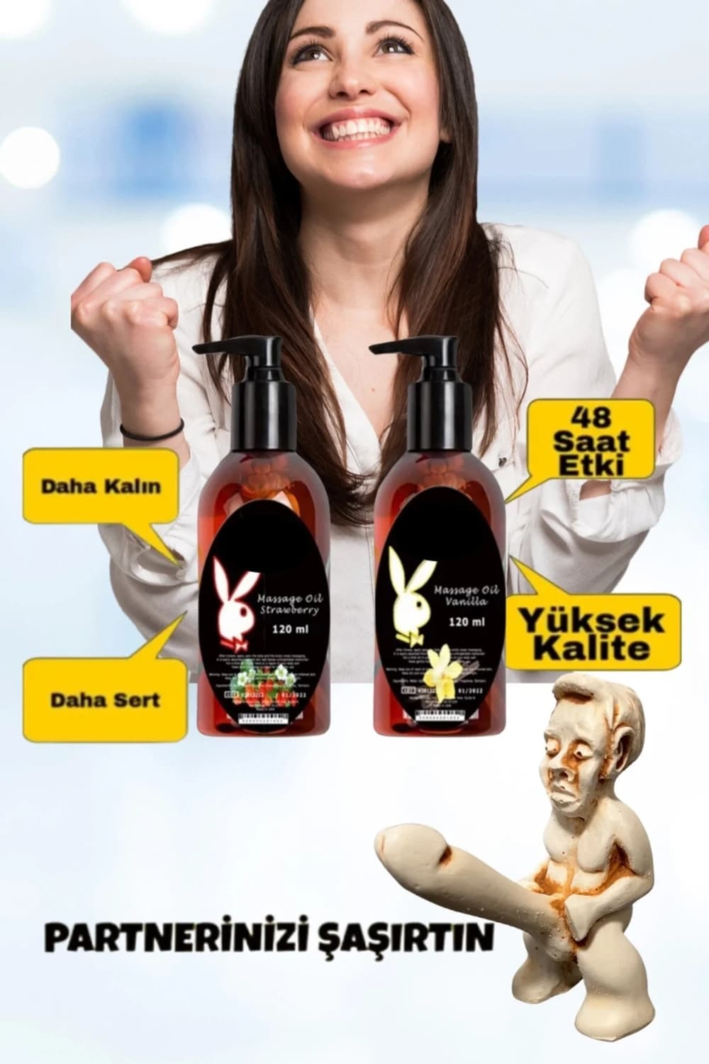 Süper Massage Oil Strawberry And Vanilla Fragrances 120 ml Çilek ve Vanilya Kokulu Vücut Masaj Yağı