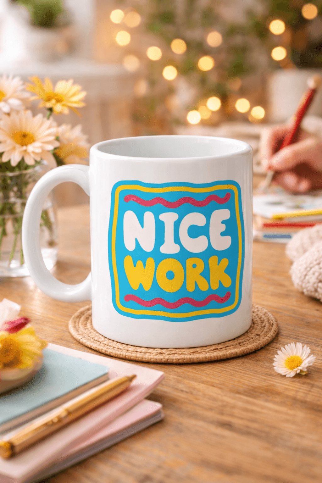 Nice Work "HARİKA İŞ ÇIKARDIN" Yazılı Porselen Kupa MODEL 147 – Motivasyon Kupası – Tebrik & Başarı Temalı Kahve Kupası – Hediye Fikri