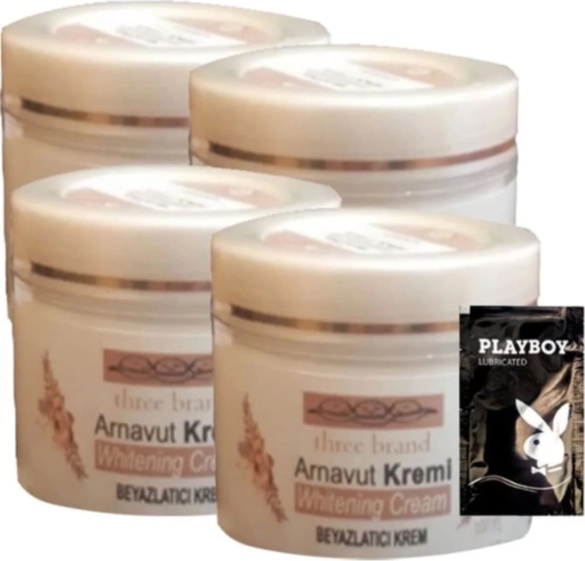 Süper Three Brand 4lü Adet Arnavut Kremi Whitens Cream Kremi 100 ml + 1 Adet Jel Hediye