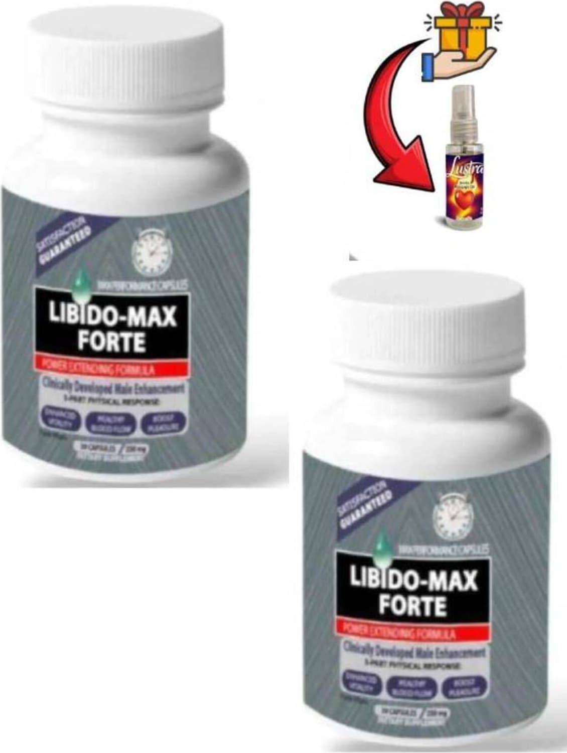 Lıbı.do+Max+Forte Sertlestiricili Büyütücülü Performansa Takviye 30lu x 2 Adet+ Lustra Masaj Yağı