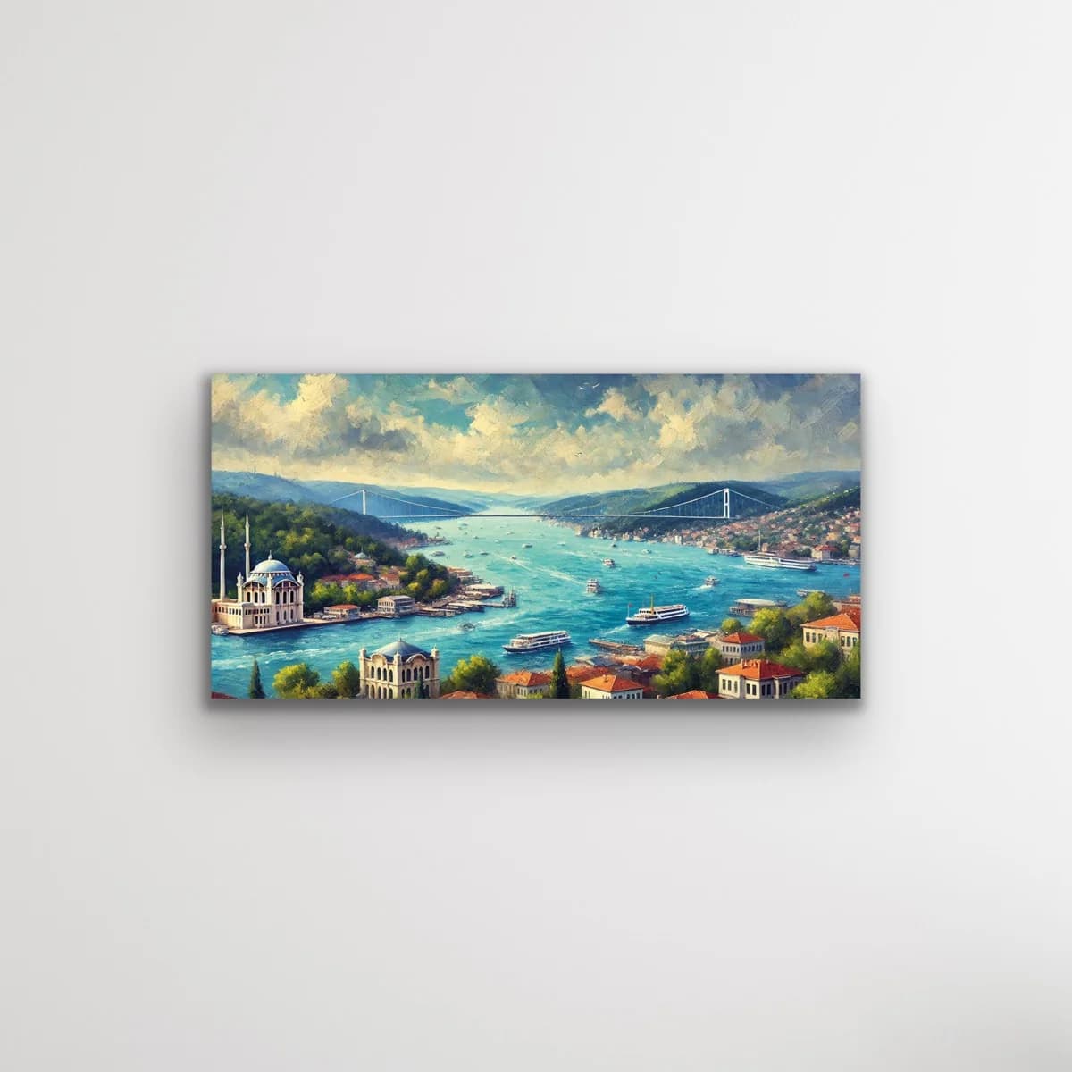 İstanbul Boğaz Manzarası Kanvas Tablo 60x120cm