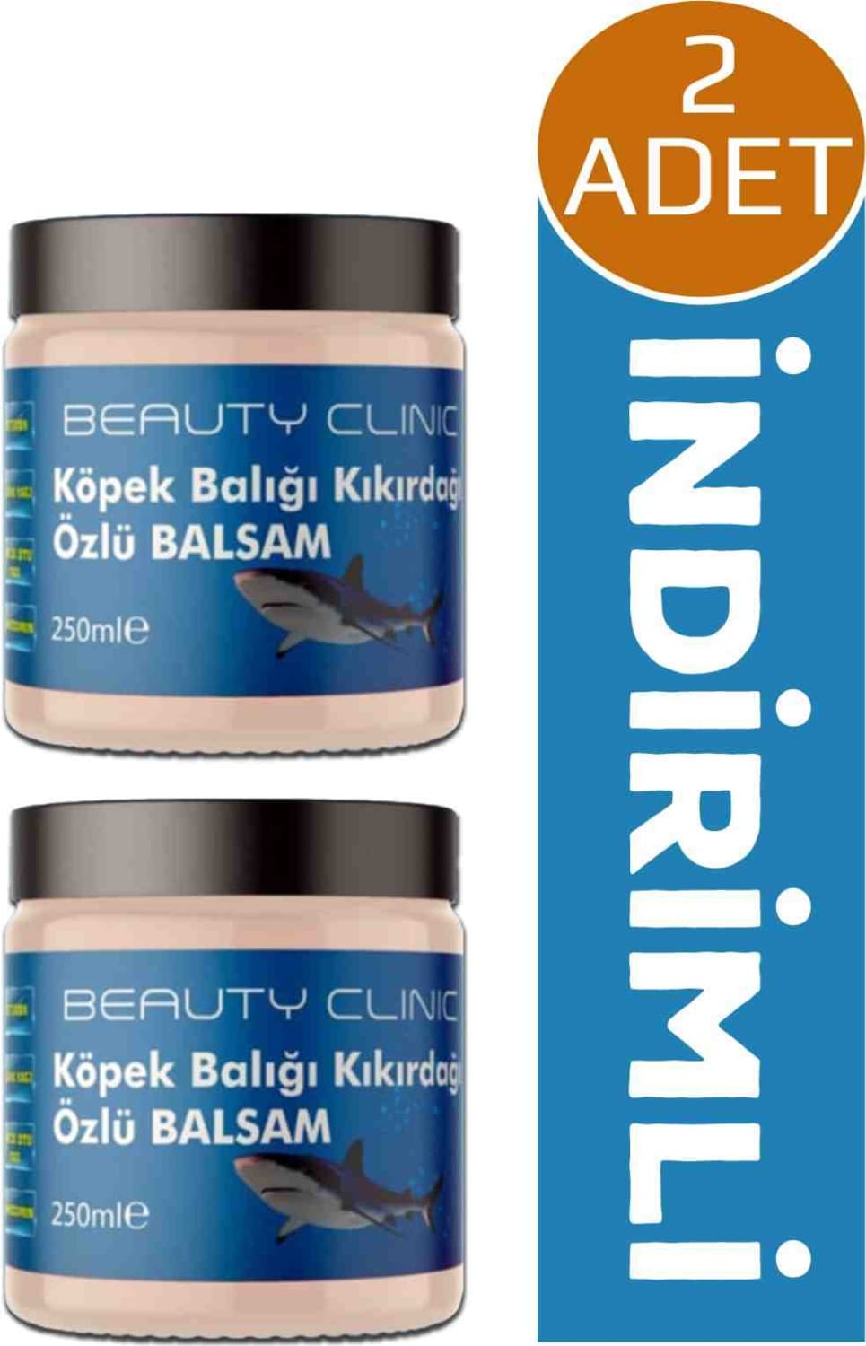 Beauty Clinic Köpek Balığı Kremi 2 Adet 250 ml