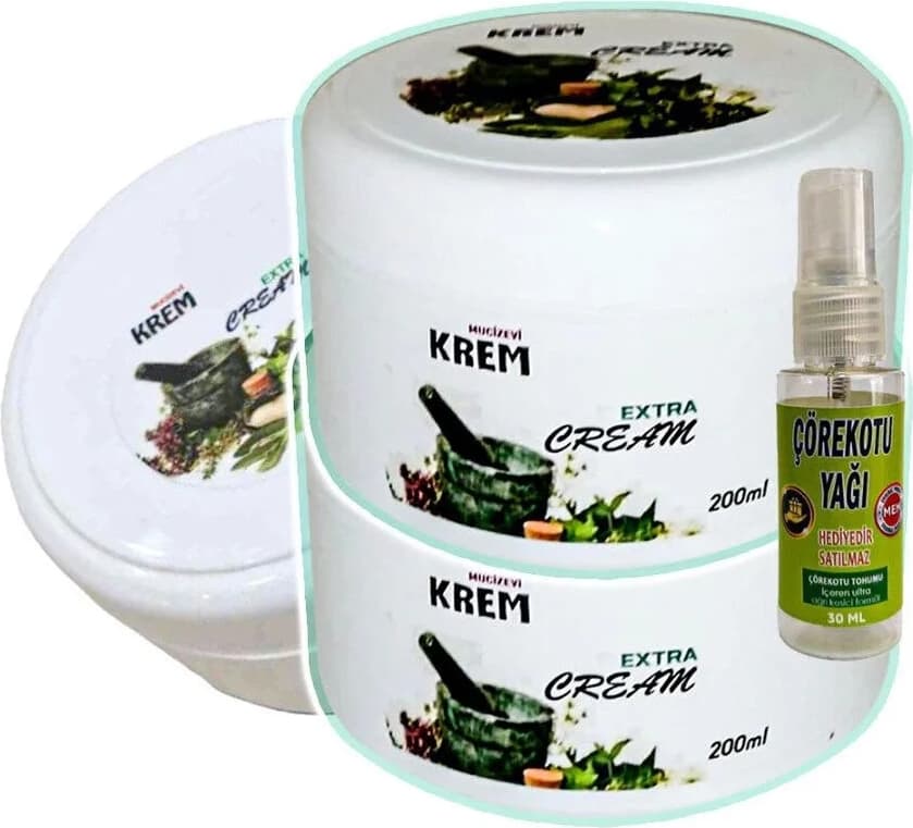 Süper Muzicevi Krem Bakım Masaj Kremi 3X125 Ml+30 ml Çörek Otu Yağı ile