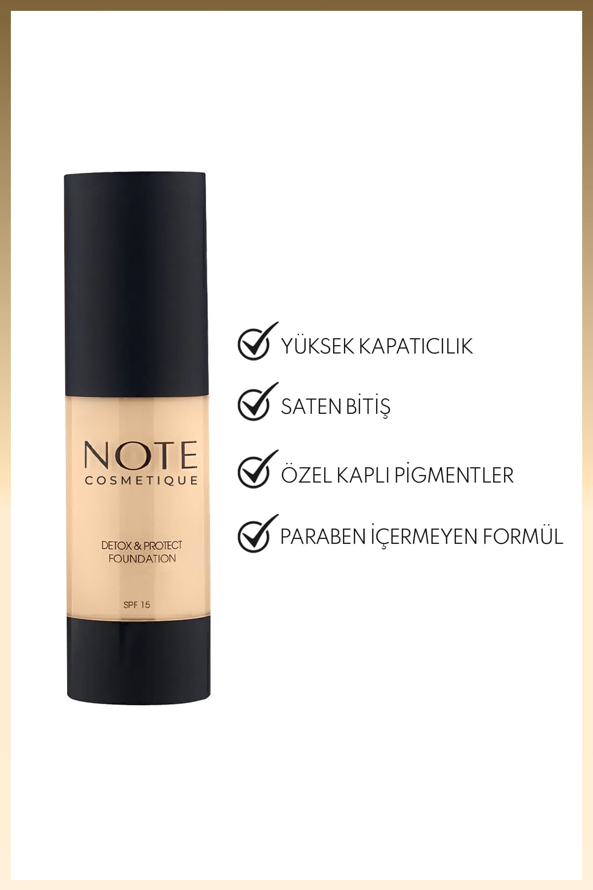 Detox & Protect 02 Natural Beige Canlandırıcı Etkili SPF 15 Kapatıcı Fondöten