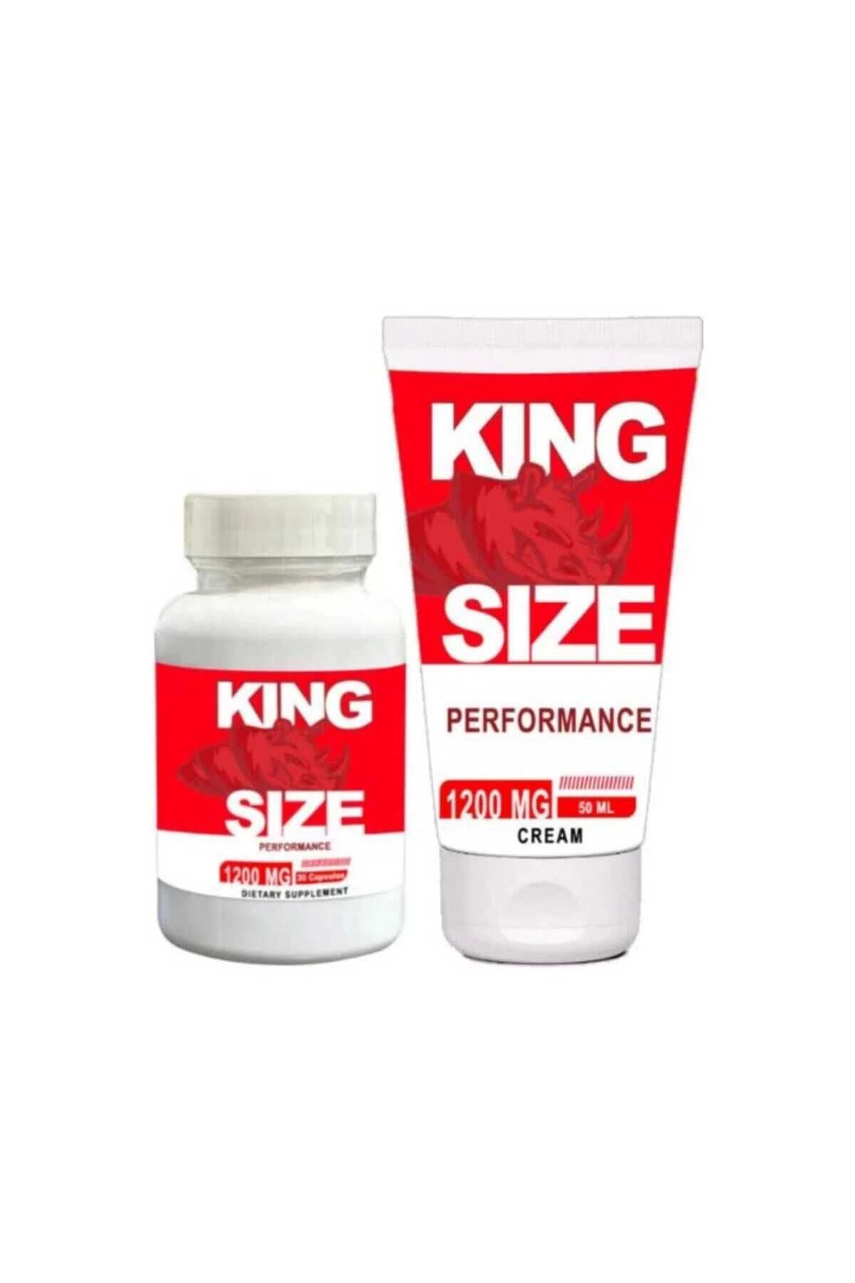 King Size 1200 Mg Erkeklere Özel Deneyim Veren 30 Lu Ve 50 ml Krem Bir Arada
