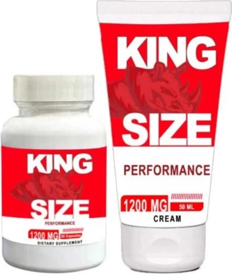 King Size 1200 Mg Erkeklere Çok Özel Deneyim Veren 30 Lu ve 50 ml Krem Bir Arada