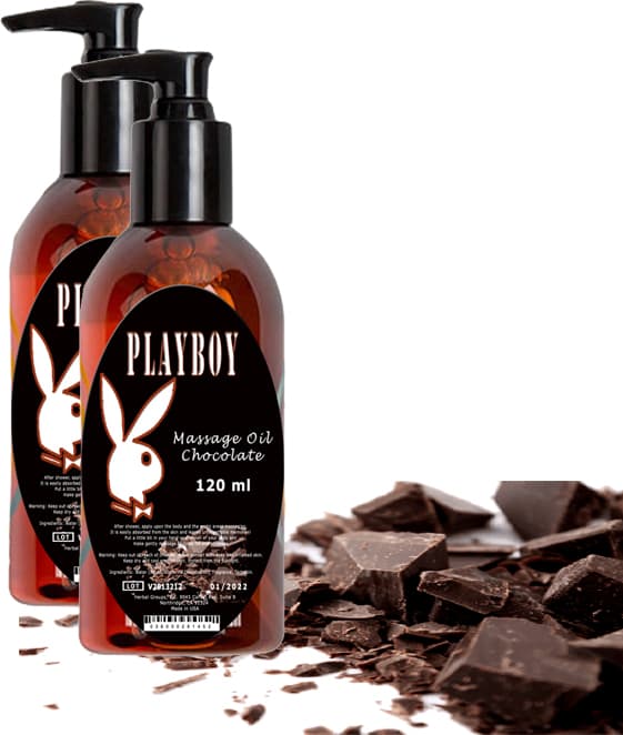 Playboy Chocolate Massage Oil 2 Adet Çikolata Aromalı Vücut Masaj Yağı