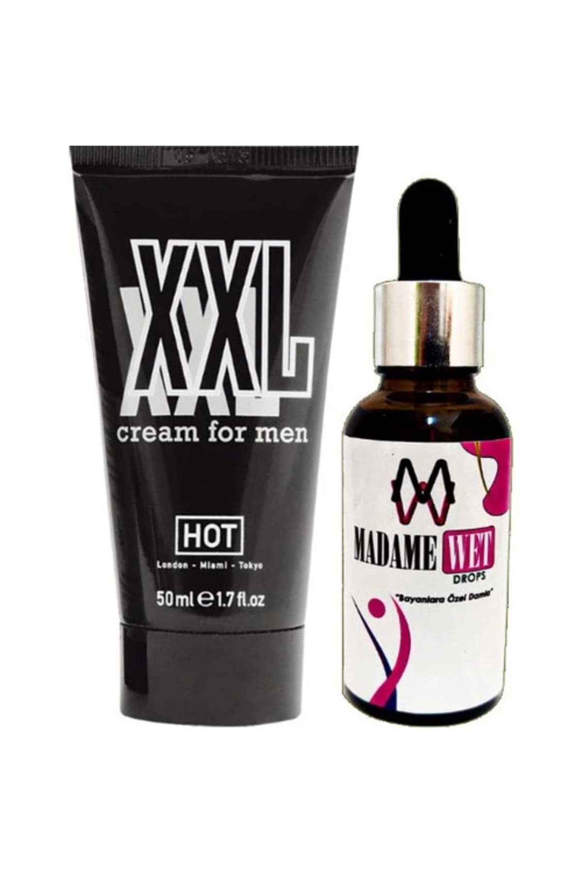 Hotxxl 50 ml Erkeklere Çap Boy Krem + Yanında 1 Şişe Madamewet Kadını Içecek