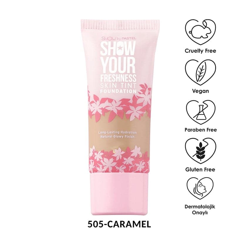 FONDÖTEN & SHOW YOUR FRESHNESS SKIN TINT FOUNDATION NO: 505 CARAMEL