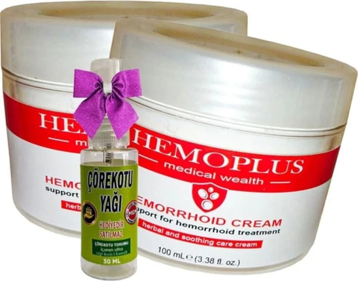Hemoplus Bakım Kremi 100 ml x 2 Adet + Çörek Otu Yağı 30 ml