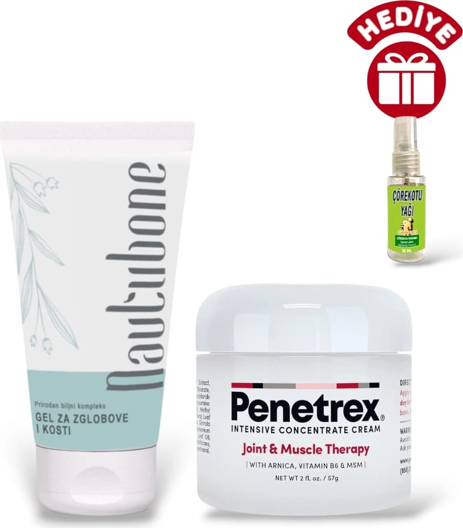 Nautubone Ağrı Karşıtı Krem 50 ml & Penetrex Joint Muscle Cream + Çörek Otu Yağı Hediye
