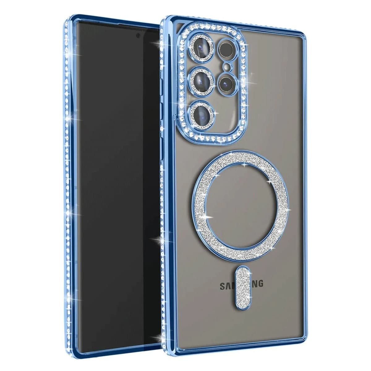 Galaxy S23 Ultra Joke Simli Magneticsafe Kılıf - Mavi