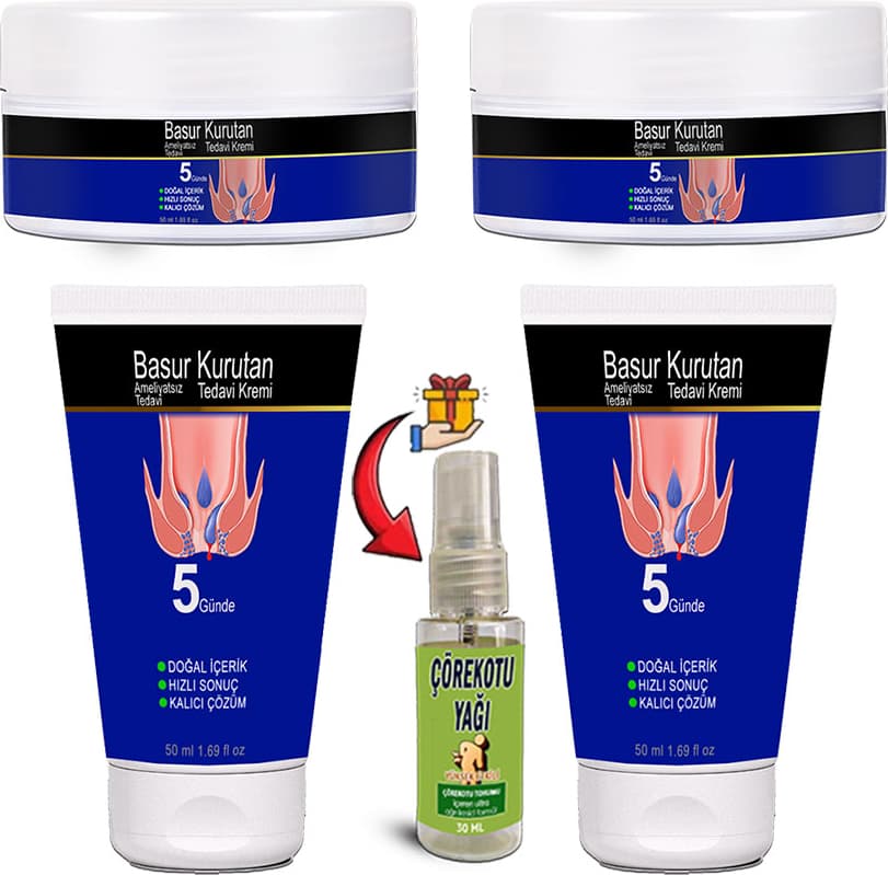 Basurkurutan 2 Adet Aslanpençesi Kestane Hellebore Çiçeği Kadife Papatya E Vitaminli (50 Ml) Tüp&kavanoz Krem Seti + Çörekotu Yağı