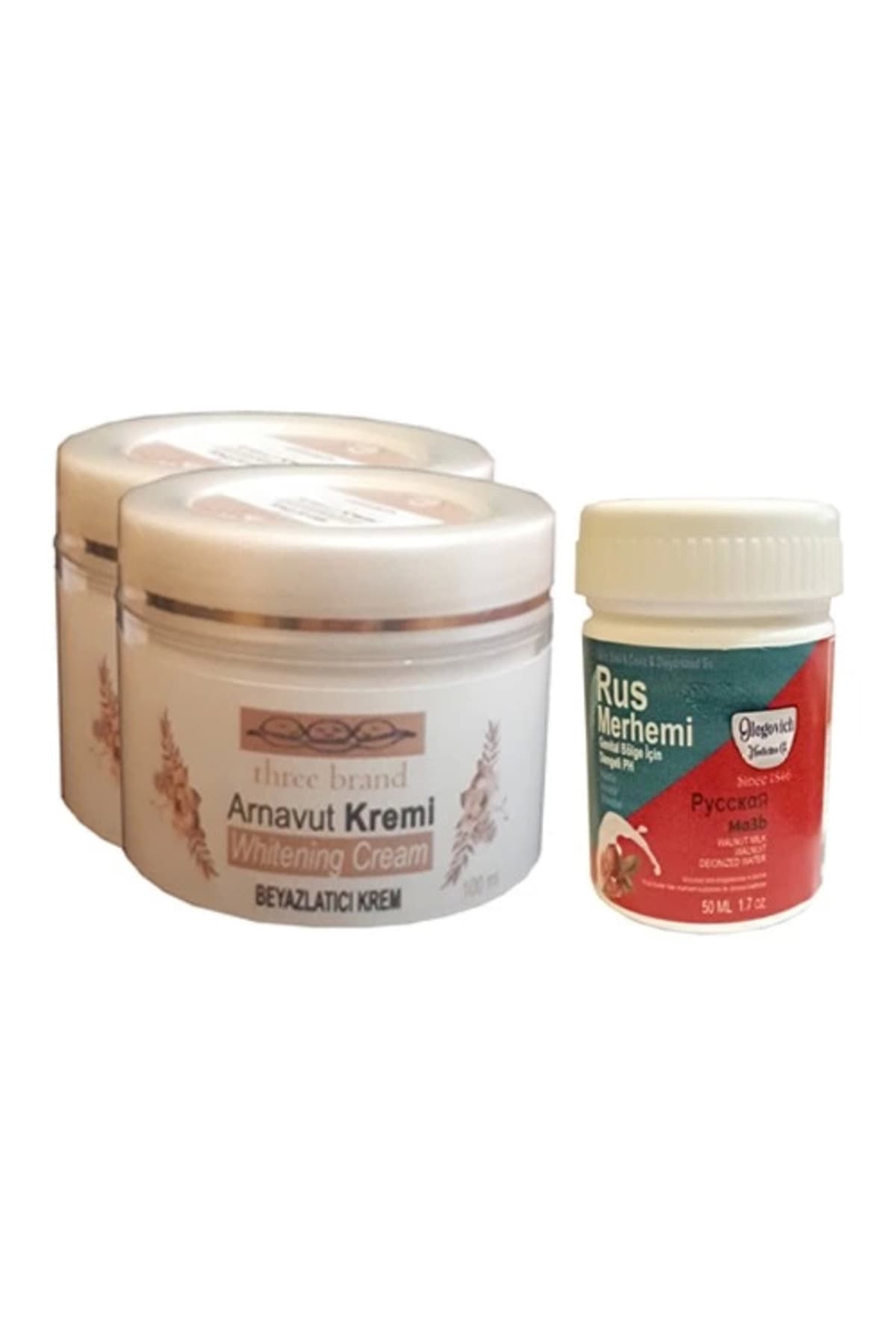 Three Brand Vücut Kremi 100 ml Arnavut Kremi 2 Ad + Rus Merhemi 50 ml 1 Ad