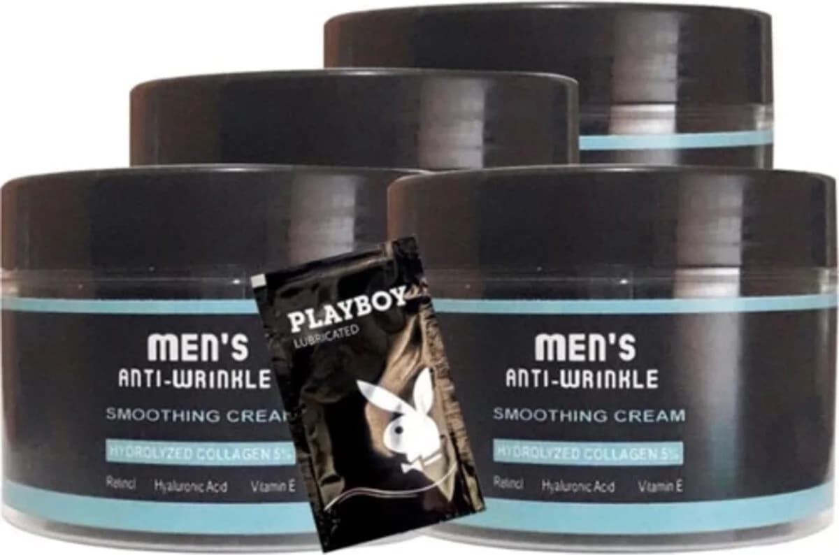 Süper Mens 4 Adet 100 ml SNMP20356 Erkek Yüz Cilt Kremi Antiwrinkle Smoothing Cream + Yanında Jel