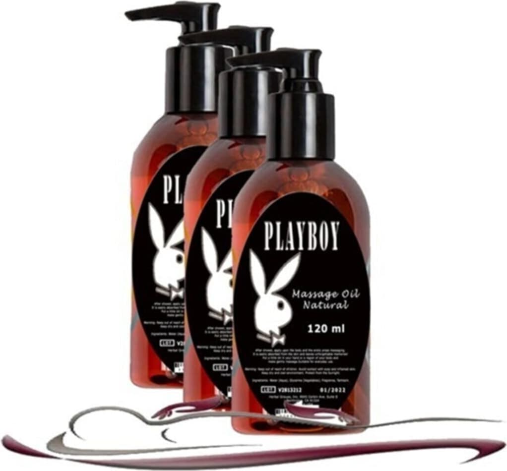 Playboy Natural Aromaterapi Massage Oil Kokusuz Vücut Masaj Yağı 3 Adet 120 ml