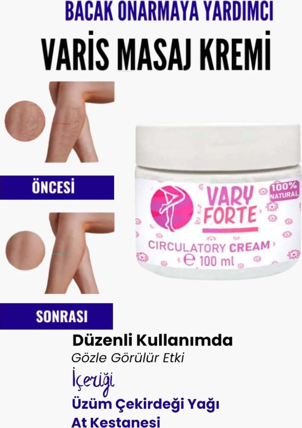 Bacak Varyforte Masaj Kremi 100 ml