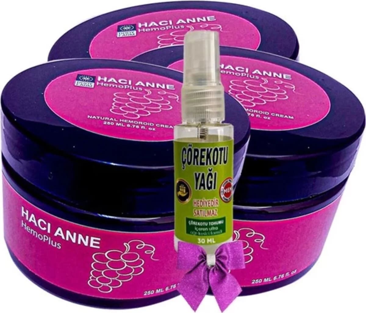 Hacı Anne Hemoplus Kremi 200 ml x 3 Adet + Çörek Otu Yağı 30 ml