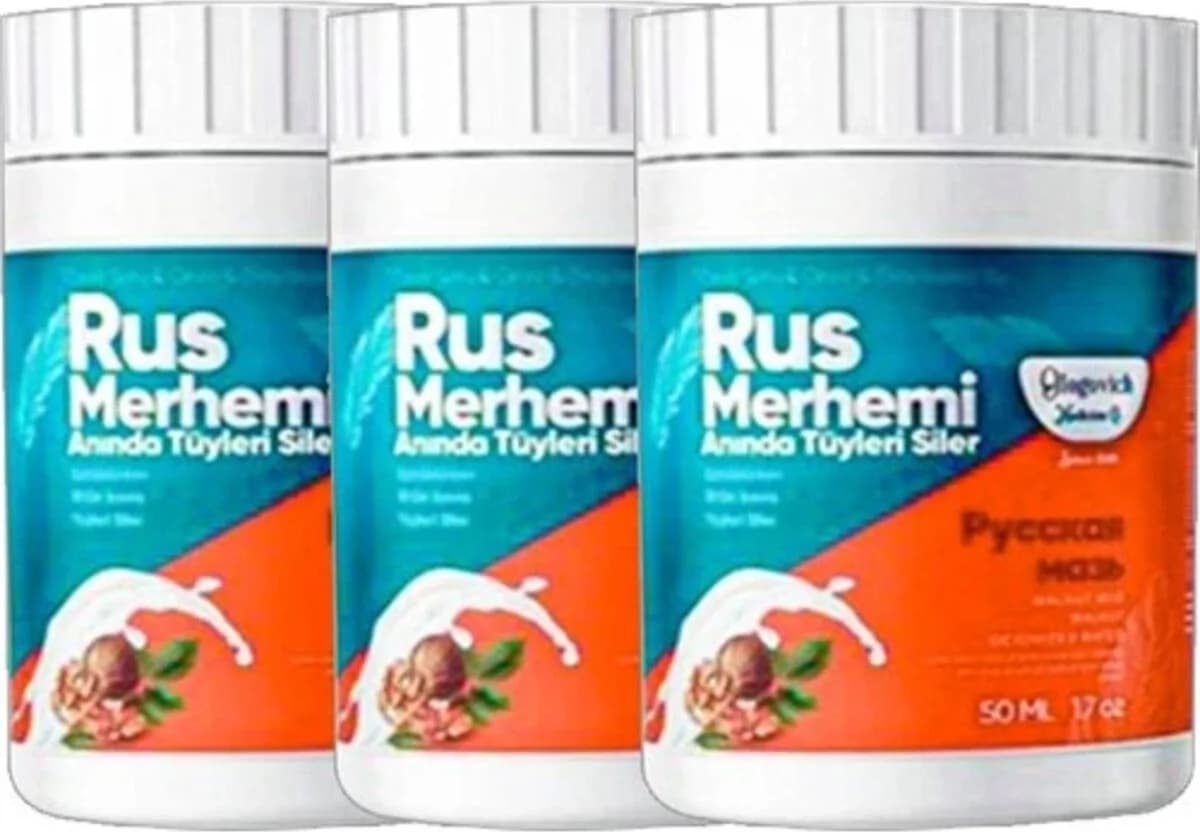 Süper Glegnd Turquoise Tüylere Krem 3 Adet Ceviz & Ceviz Sütü Russ Merhemi 50 ml