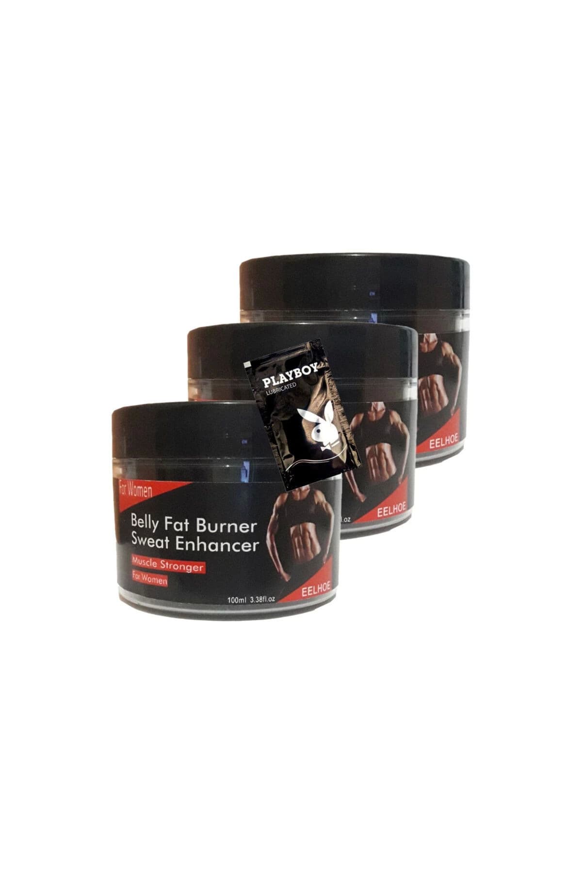 Belly fatBurner Sweat Enhancer Kadınlar için krem 3x100 ml + 1 Adet Jel ile