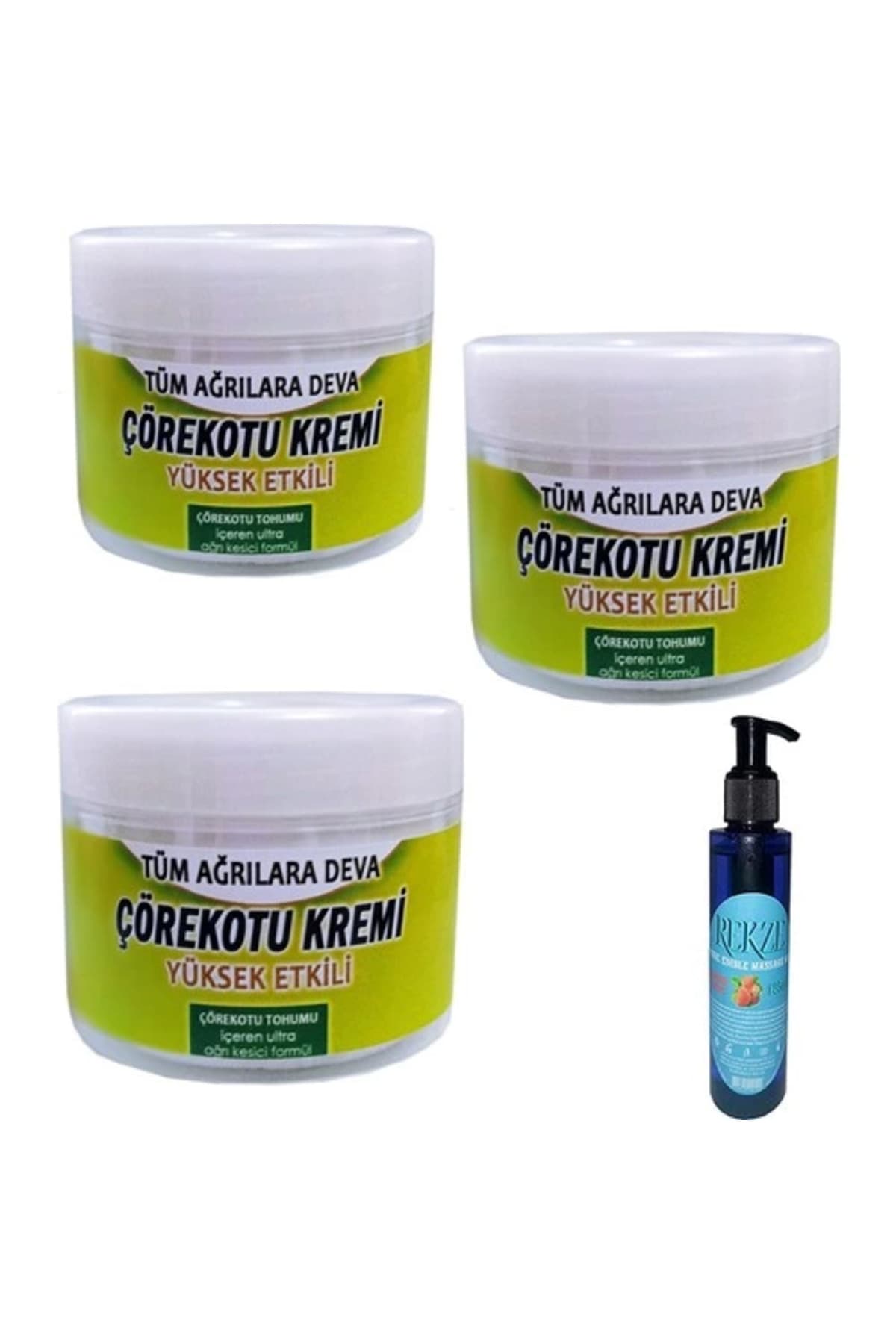 Mucizevi Çörek Otu Kremi 100 ml x 3 Adet / Çilekli Vücut Masaj Bakım Yağı 125 ml