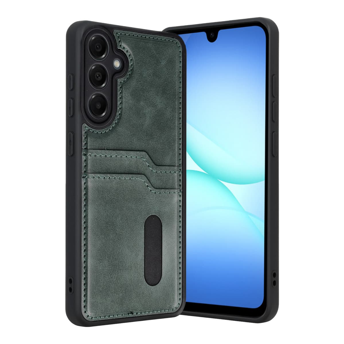 Galaxy A17 5G Sara Kartvizitli Deri Kılıf - Yeşil
