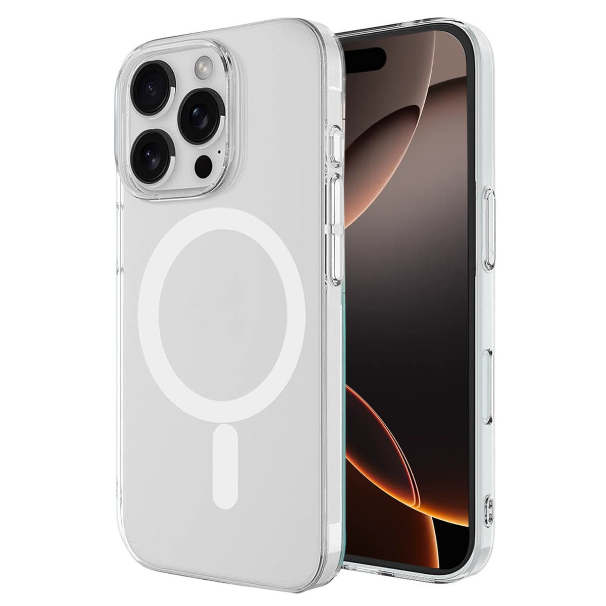 iPhone 16 Pro Kılıf Magneticsafe Şeffaf Silikon - Şeffaf
