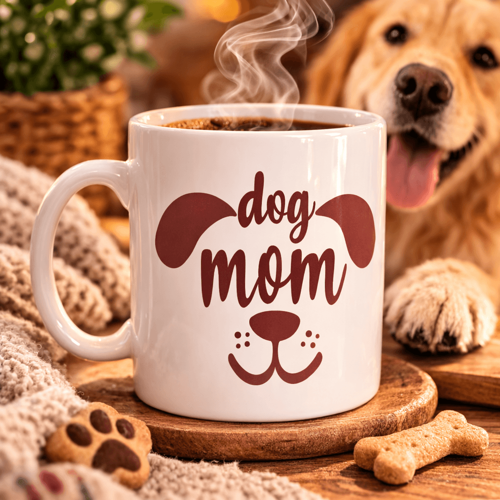 Dog Mom Kupa MODEL 185 – Köpek Annesi Temalı Porselen Kahve Kupası – Köpek Severlere Hediye Kupa