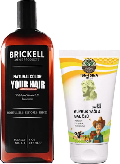 Brickell Saçlarınıza ve Sakalınıza Tonlamaya Şampuan + Ibn-I Sina Kuyruk Yağlı Bal Özlü Bay Bayan Yüzkremi 50ML