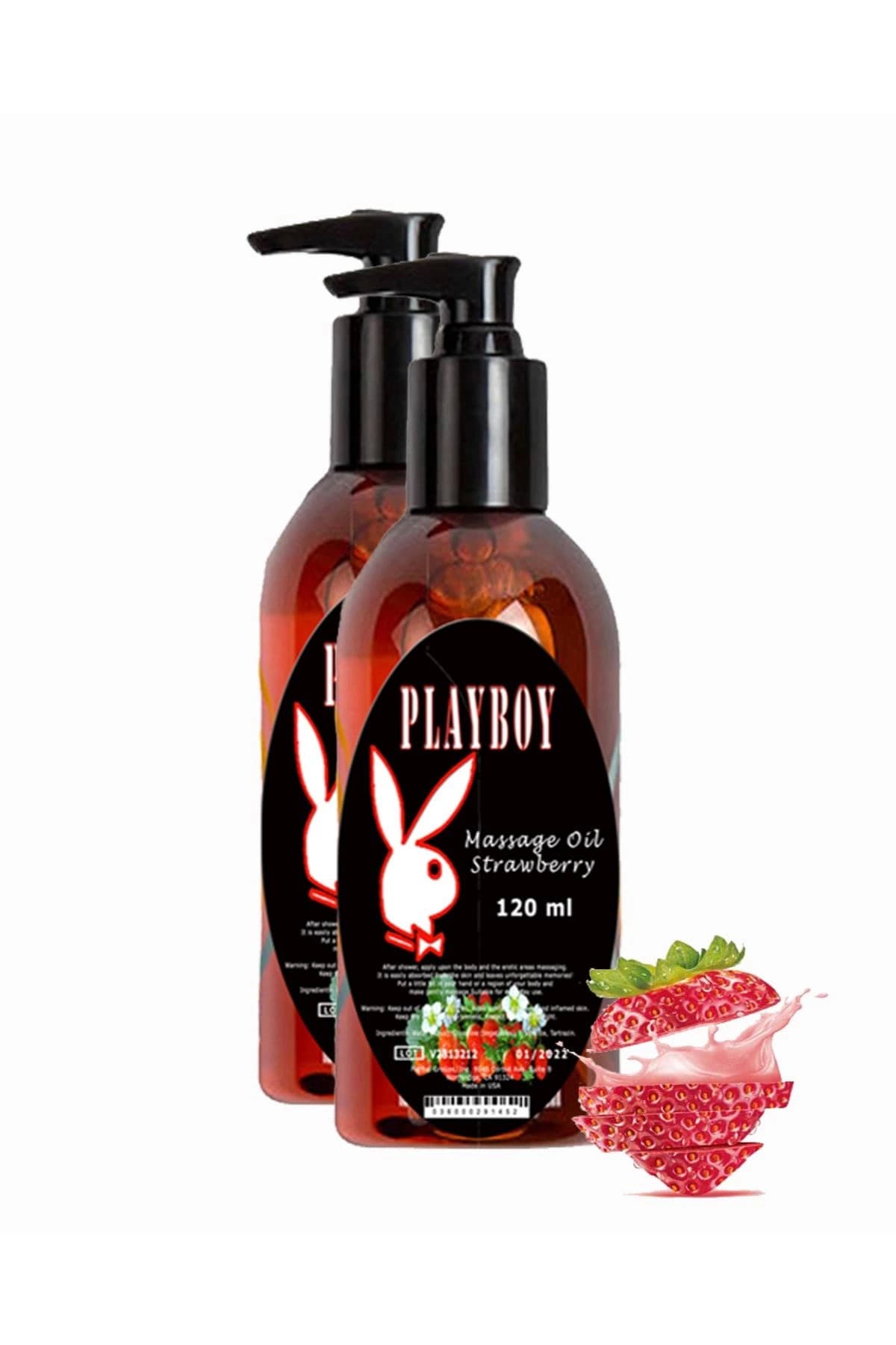 Çilek Aromalı Vücut Masaj Yağı 120ml Strawberry Flavored Massage Oil 2 Adet