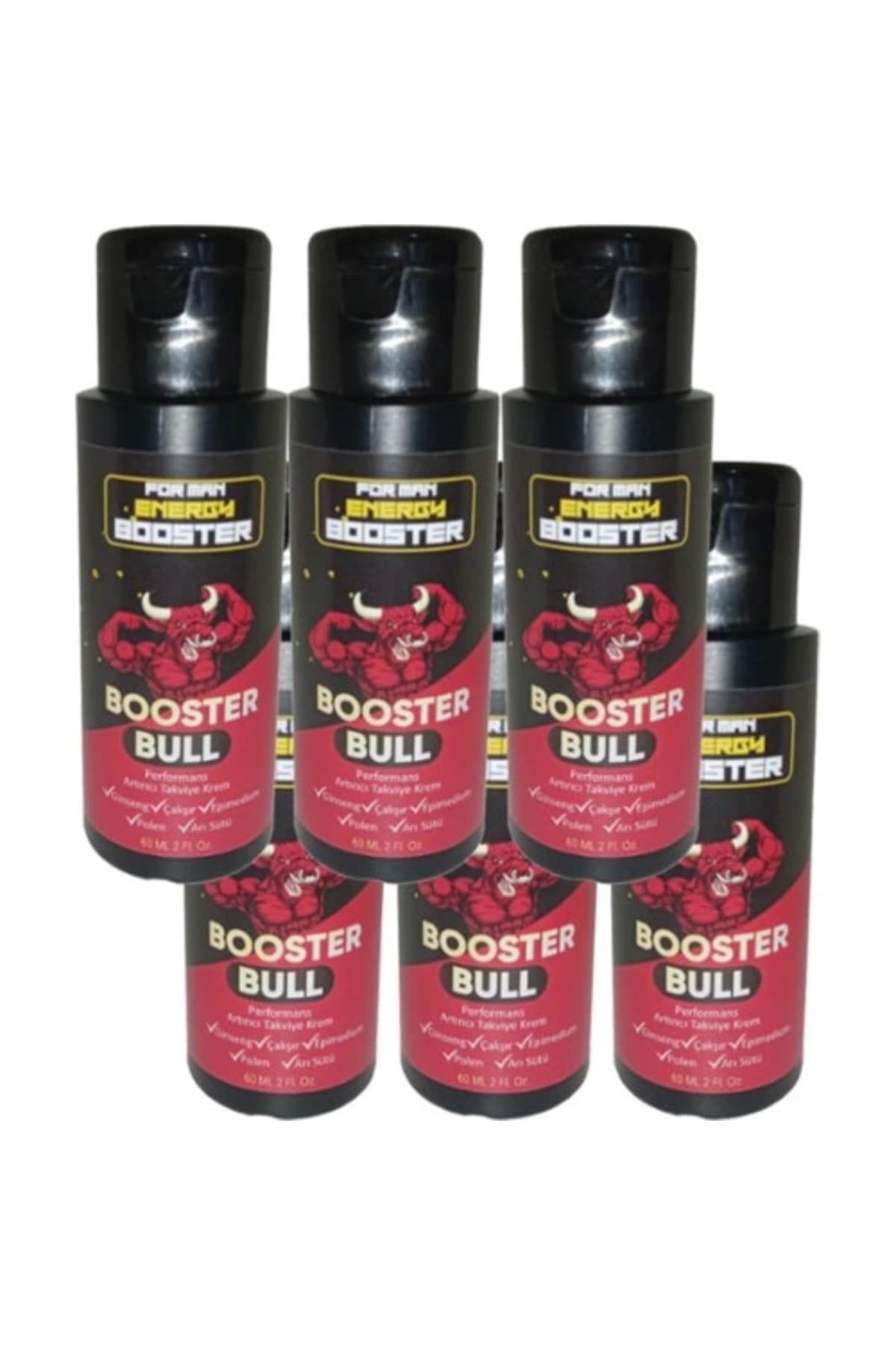 Booster Bull 6 Tane Birden Erkeklere Özel Krem 60 ml / 6 Adet 60 ml