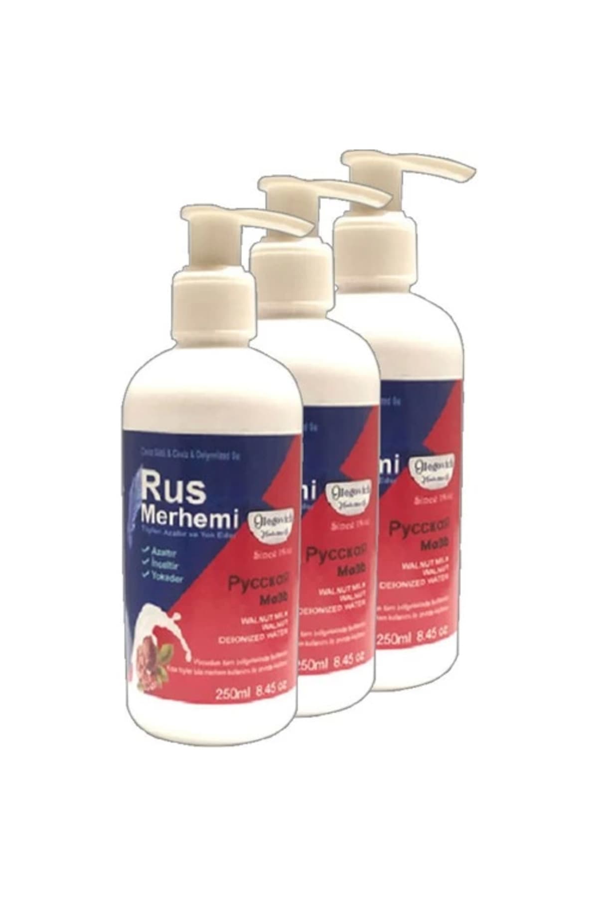 Glegnd Tüylere Krem 3 Tane 250 ml Ceviz Sütlü & Cevizli Russ Merhemi