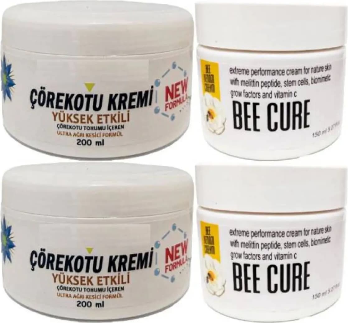 Süper Çörek Otu Kremi Xl Boy Krem 2X200 Ml+Bee Cure Krem 2X150 ml