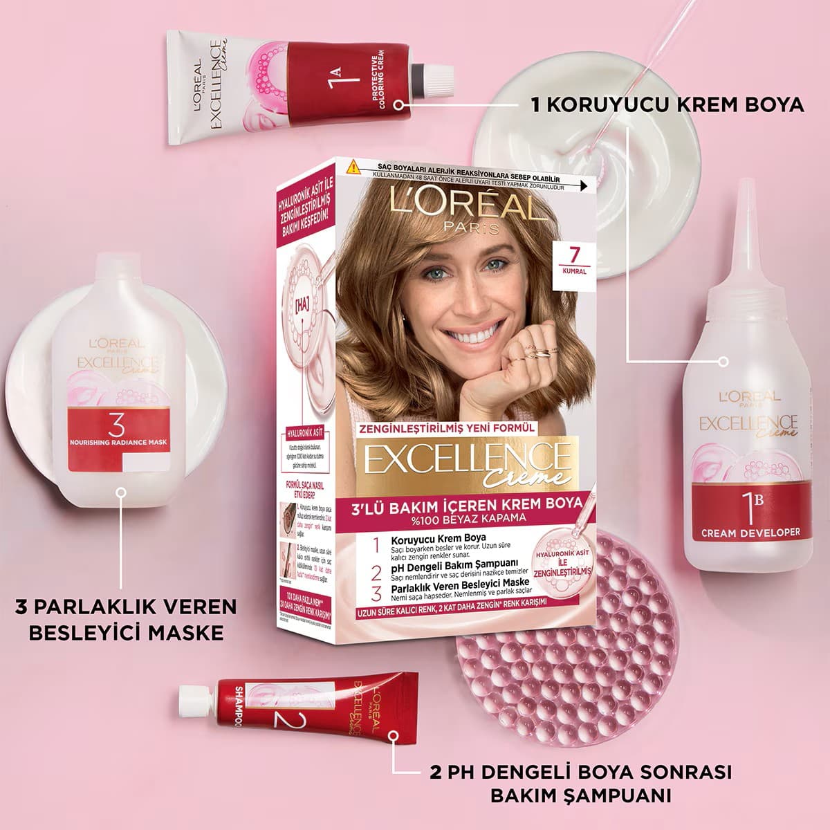 Saç Boyasi & Excellence Creme 7 Kumral Yeni