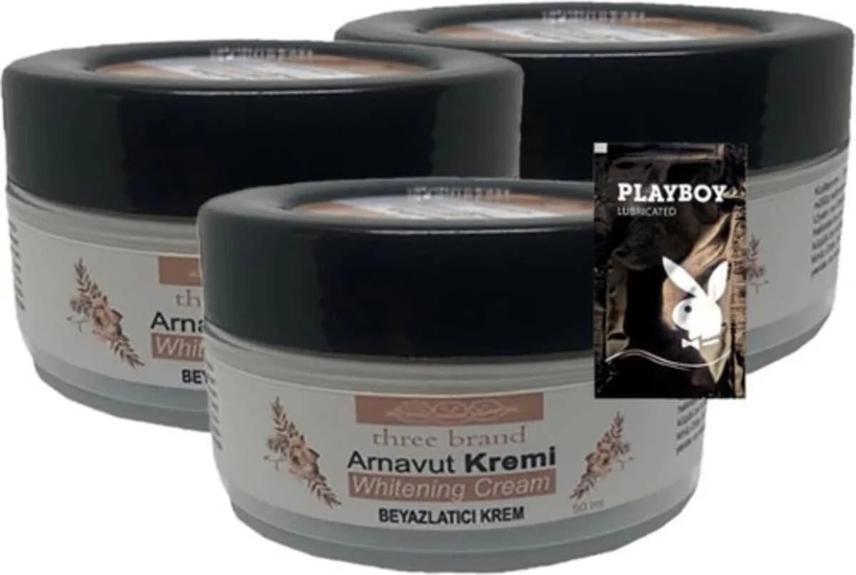 Süper Three Brand Arnavut Kremi Whitens Cream 3lü Adet Kremi 50 ml + 1 Adet Jel Hediye