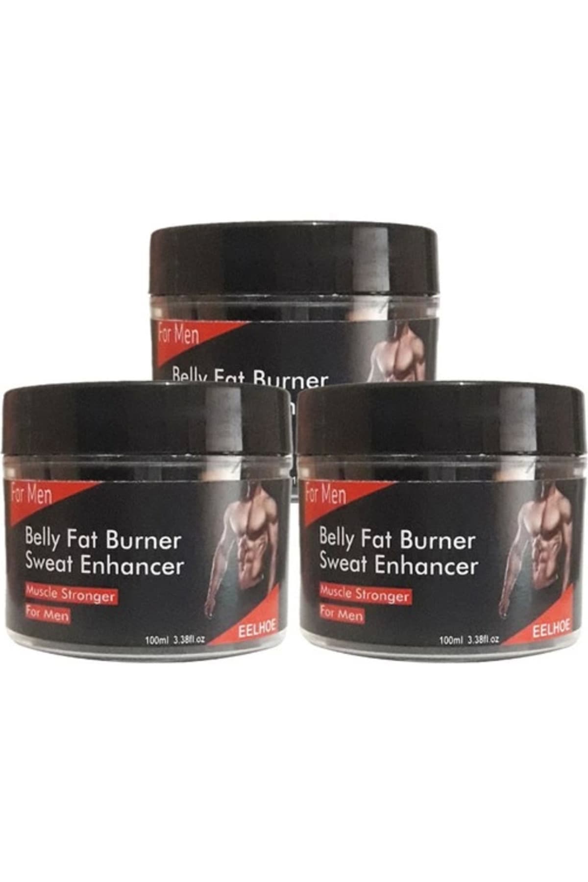 Eelhoe Belly 3lü Adet Fatburner Sweat Enhancer Erkeklere Özel Şekillendirme Kremi 100 ml