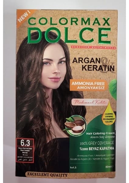 Dolce ARGAN/KERATİN Doğal Set Boya No: 6.3 Koyu Kumral Dore