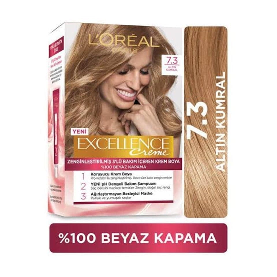 Paris Saç Boyasi & Excellence Intense 7.3 Altin Kumral