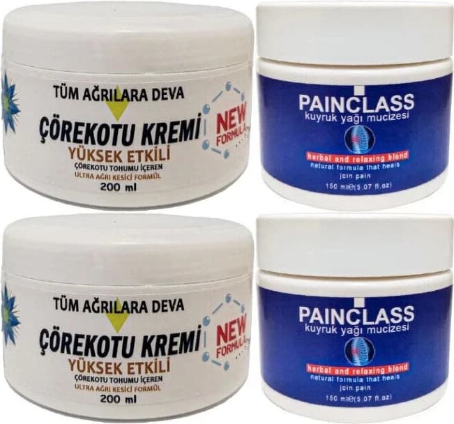 Süper Çörek Otu Kremi Xl Boy 2X200 Ml+Painclass Kuyruk Yağı Kremi 2X150 ml