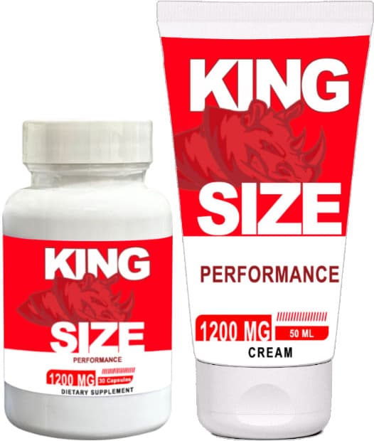 King Size Erkeklere Destek 1200MG 30 Lu Kaps + 1200MG 50 ml Krem