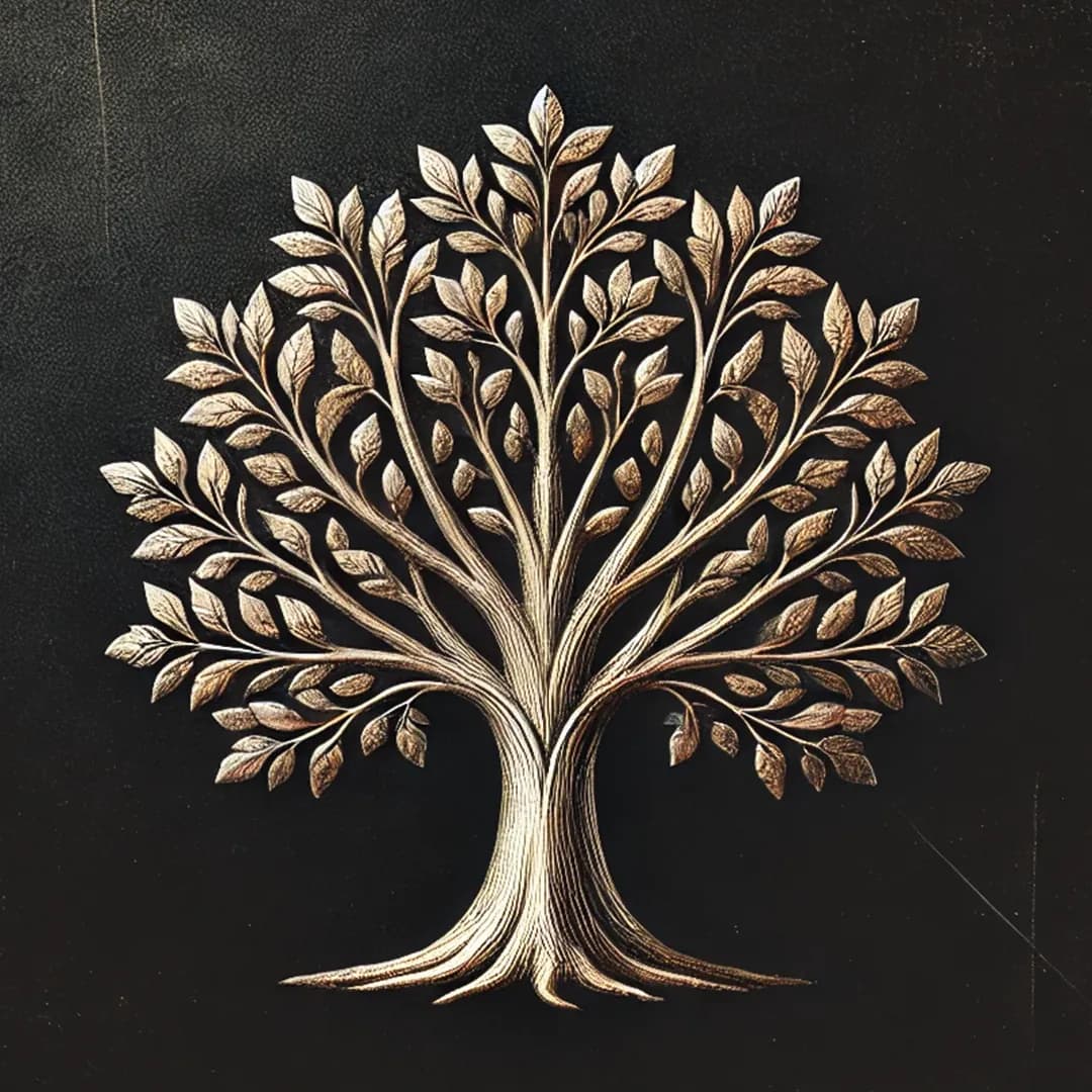 Bronz Ağaç Kanvas Tablo 60x60cm