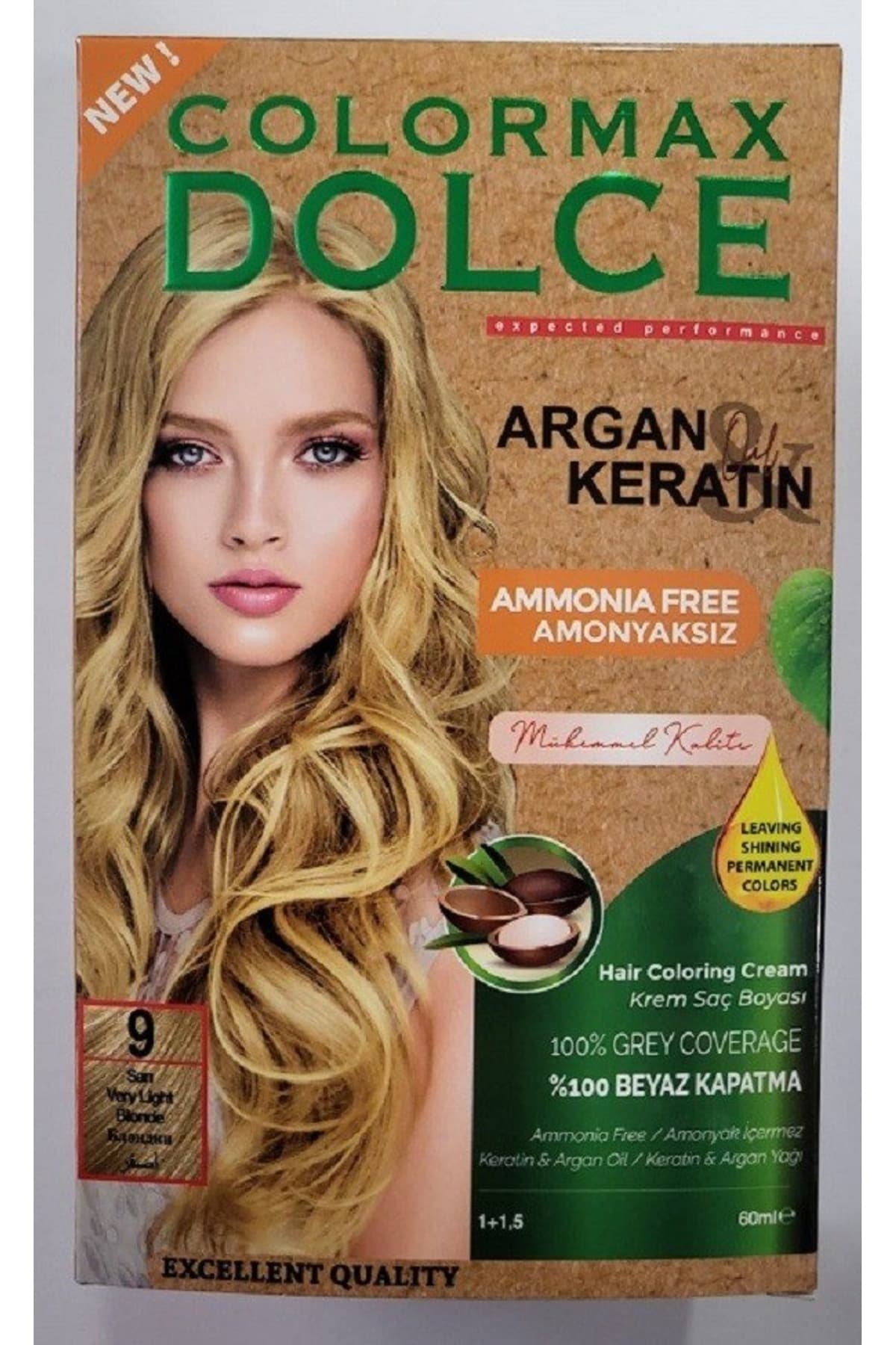Dolce ARGAN/KERATİN Doğal Set Boya No: 9 Sari