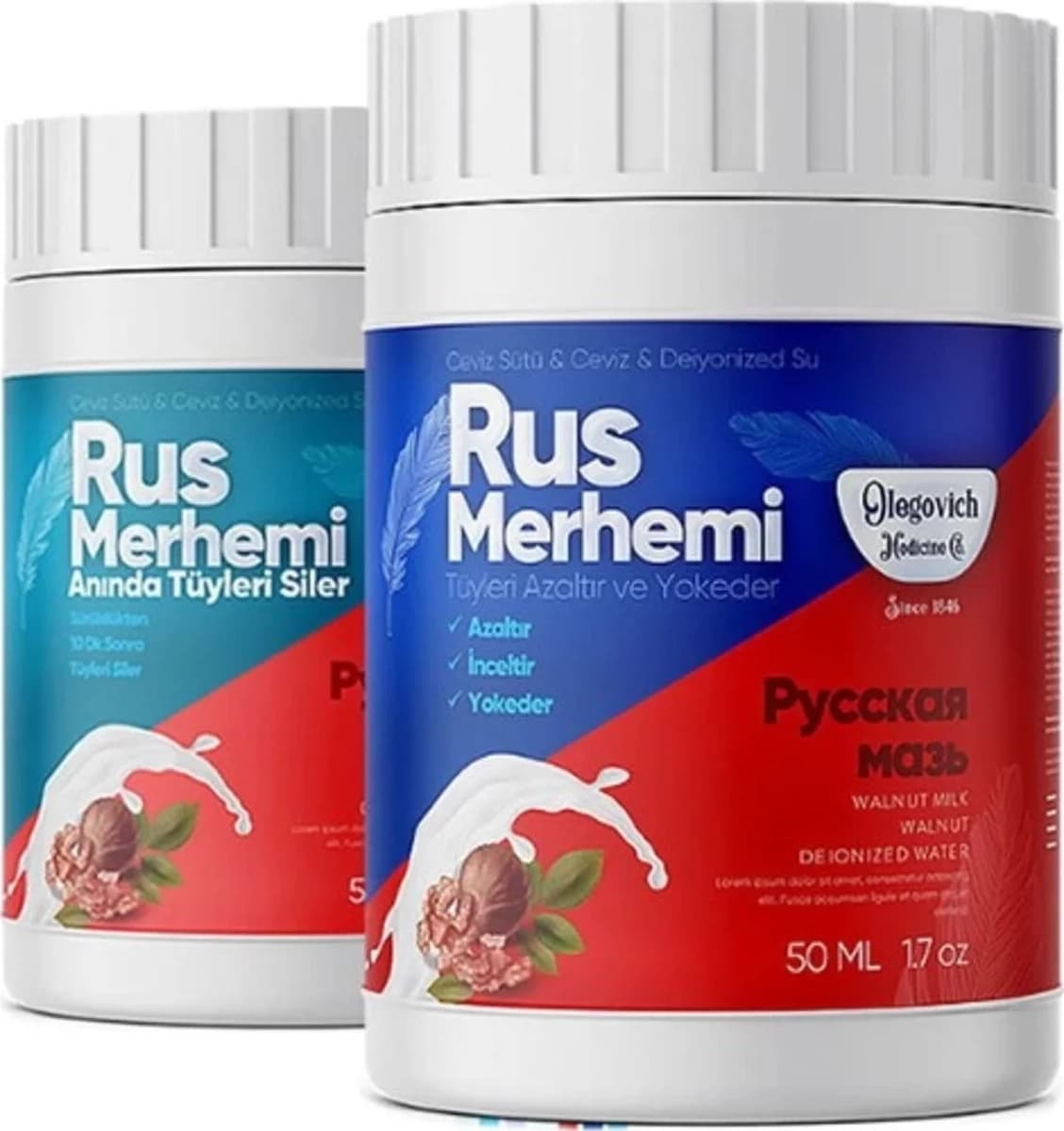 Olegovich Medicine Rus Merhemi 50 ml ( Tüy Dökücü - Tüy Azaltıcı ) 2li Set