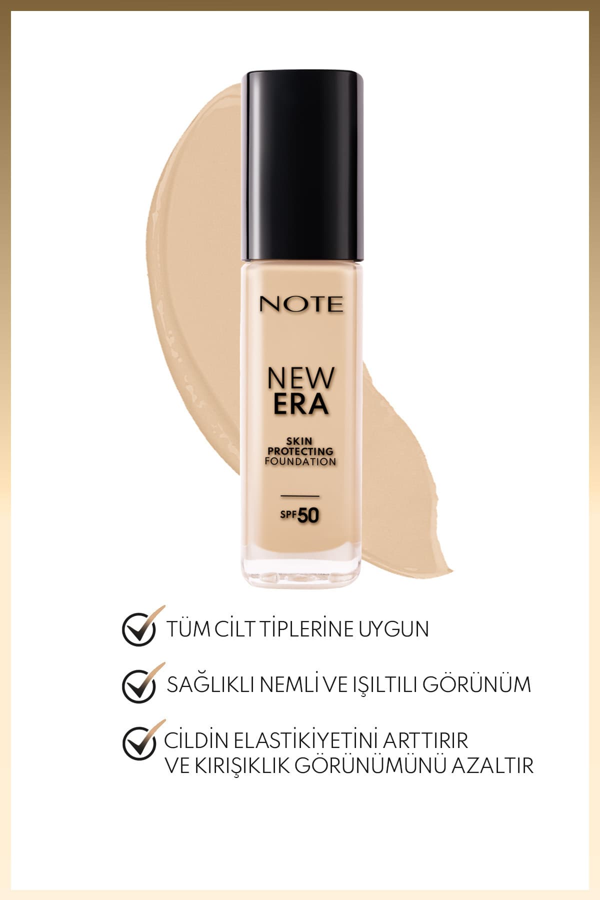 Cosmetics New Era Skin Protecting Spf 50 Nemlendirici Etkili Hyaluronik Asitli Fondöten - 110 Soft Ivory