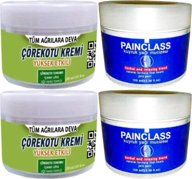 Süper Çörek Otu Krem 2X150 Ml+Painclass 2X100 ml Kuyruk Yağı Kremi