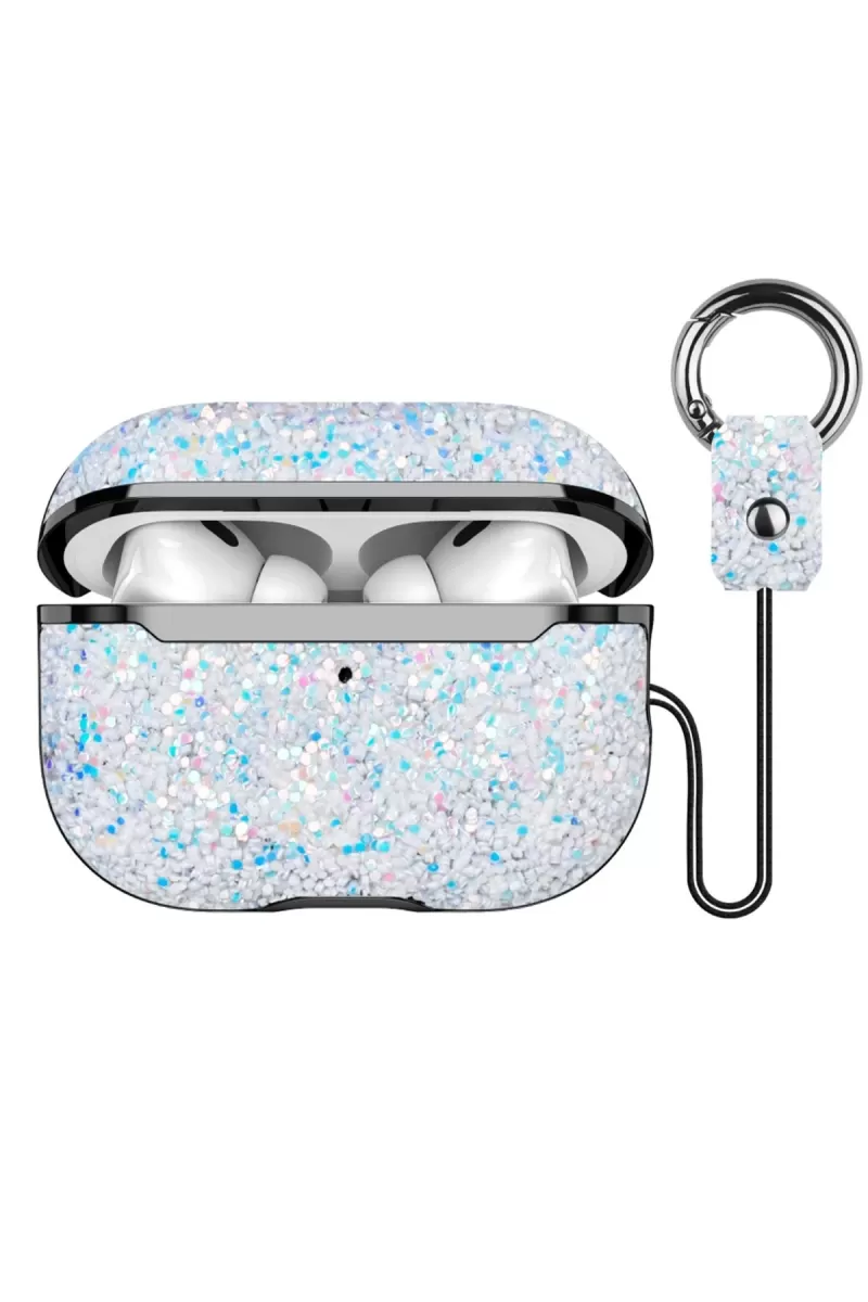 Airpods 2 (2.nesil) Bright Simli Airpods Kapak - Gümüş