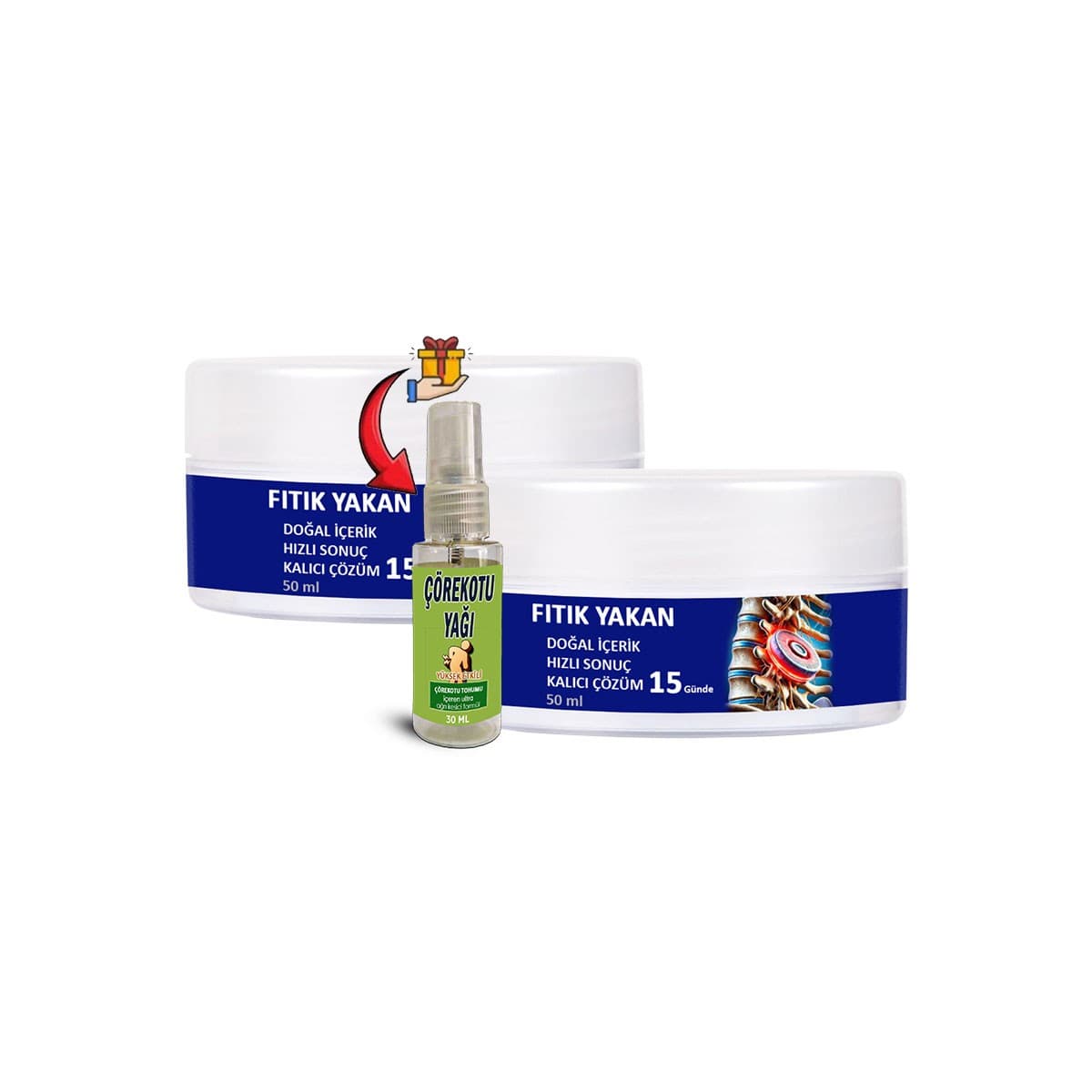 FıtıkYakan 2 Tane 50 ml Krem + Çörek Otu Yağı