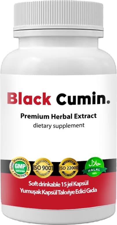 Black Cumin - Soğuk Sıkım Siyah Kimyon Tohumu Yağı ve Nigella Sativa Tohumlu 15 Soft Jel Kapsül